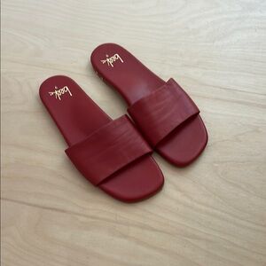Beek Red Slide Sandals Minimalist Design